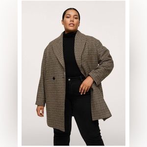 Mango checked oversize coat sz M